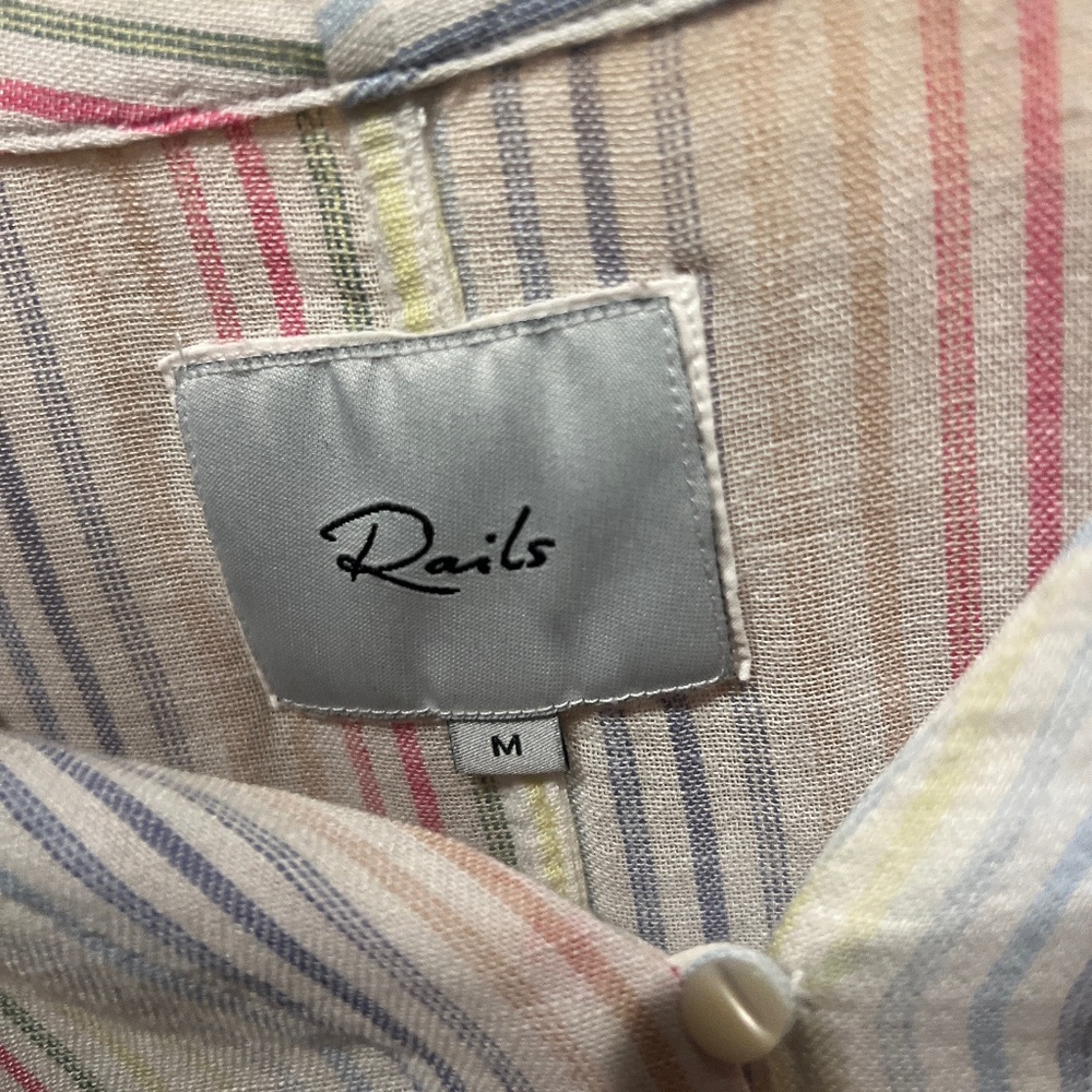 Colorful Striped Button Down, Rails, Size M